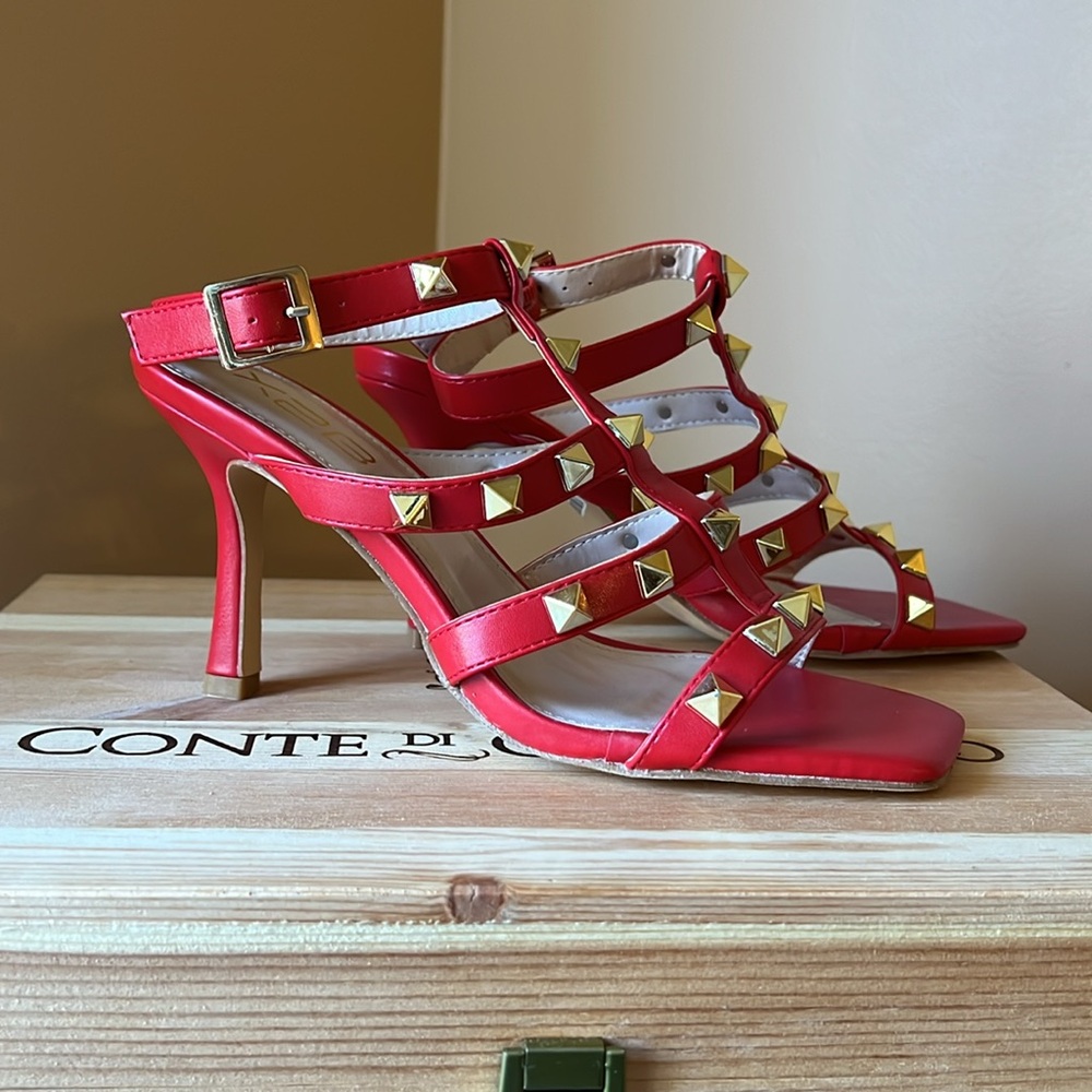 Red Spikes Heels - Picture 3 of 5